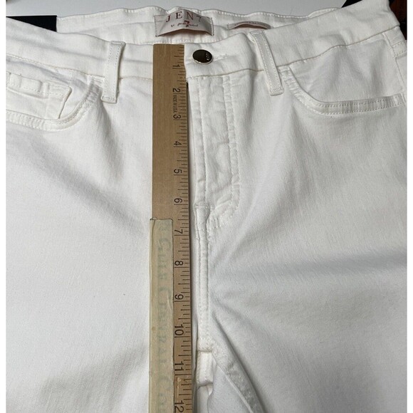 Jen7 Seven For All Mankind Jeans Cropped Skinny Ivory White Denim Stretch 8 NWT - Picture 10 of 13